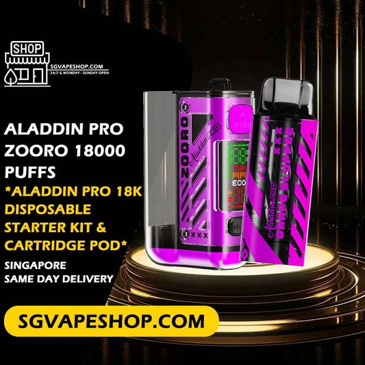 Aladdin Pro Zooro 18000 Disposable Ready Stock SG VAPE SHOP Singapore
