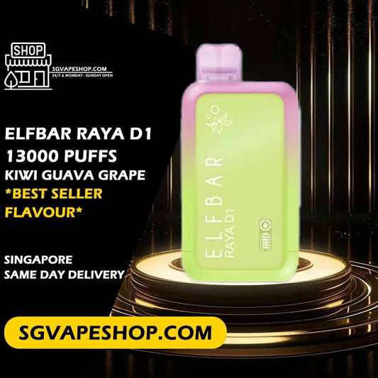 ELFBAR Raya D1 13000 Disposable Flavour - Kiwi Guava Grape