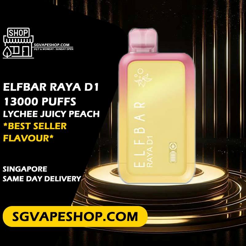 ELFBAR Raya D1 13000 Disposable Flavour - Lychee Juicy Peach
