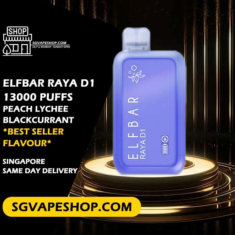 ELFBAR Raya D1 13000 Disposable Flavour - Peach Lychee Blackcurrant