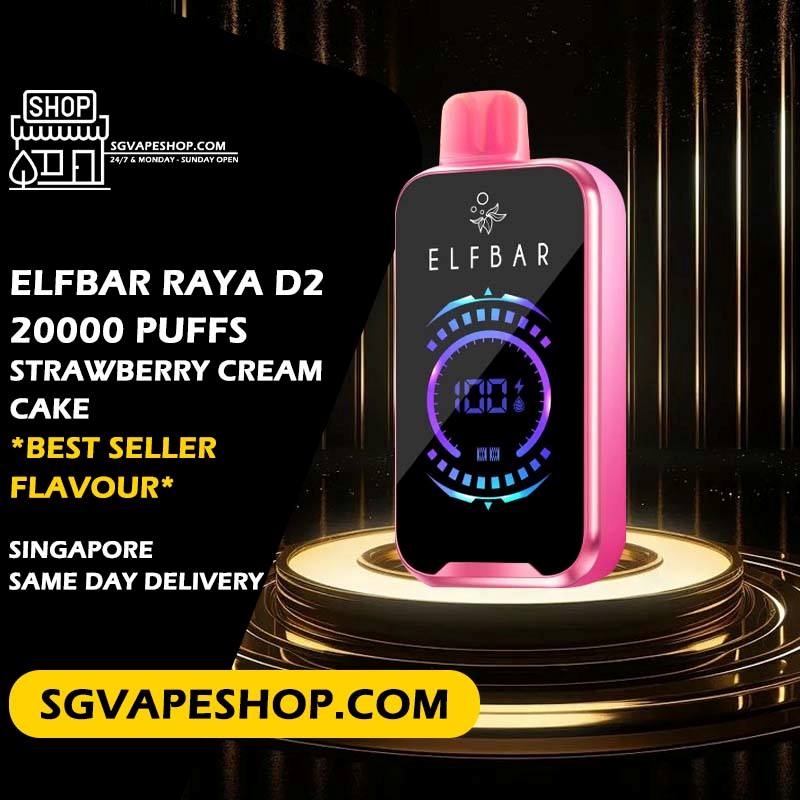 Elfbar Raya D2 20000 Disposable Flavour - Strawberry Cream Cake