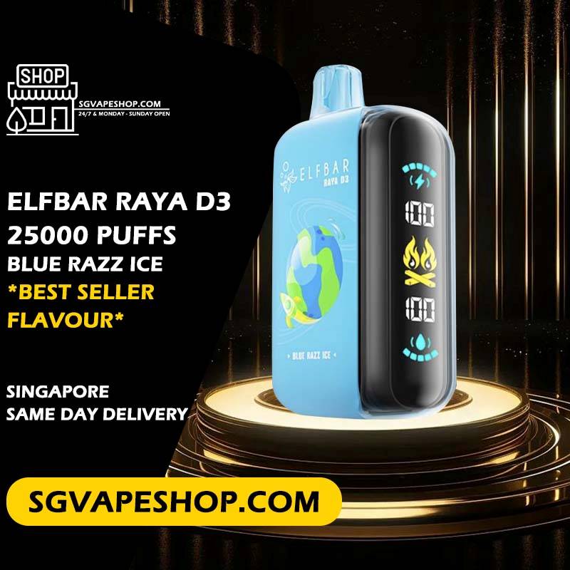 Elfbar Raya D3 25000 Disposable Flavour - Blue Razz Ice