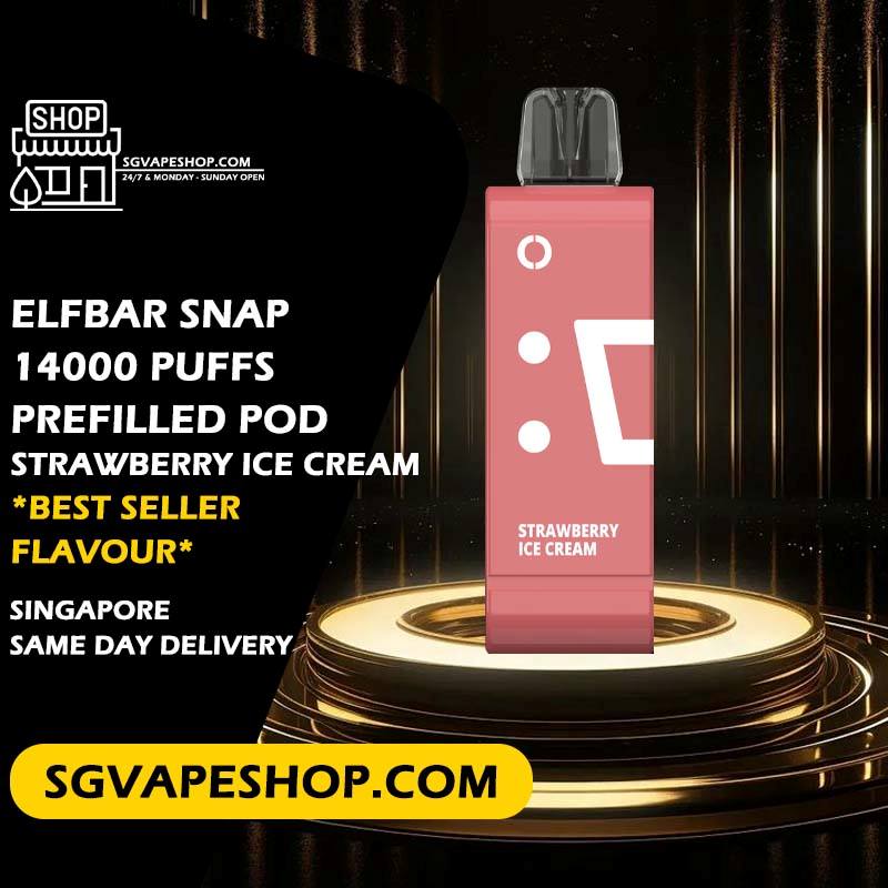 Elfbar Snap 14000 Prefilled Cartridge Pod Flavour - Strawberry Ice Cream