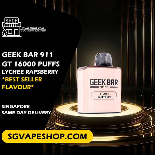 Geek Bar 911 GT 16000 Disposable Prefilled Cartridge Pod Flavour - Lychee Rapsberry