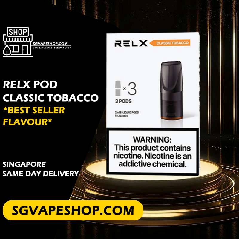 RELX Classic Pods Singapore | Classic Tobacco Flavours | SG Vape Shop