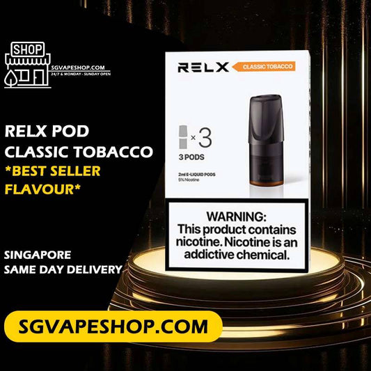 RELX Classic Pods Singapore | Classic Tobacco Flavours | SG Vape Shop