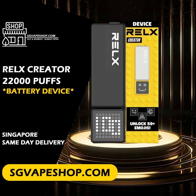 Relx Creator 22000 Disposable Battery Device in Singapore SG VAPE SHOP
