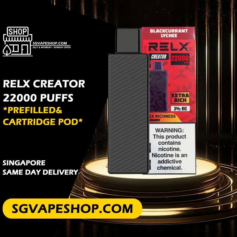 Relx Creator 22000 Disposable Prefilled Cartridge Pod in Singapore SG VAPE SHOP