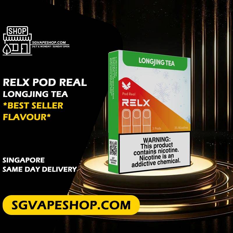 Relx pod Real Flavour Ready Stock in Singapore - Longjing Tea