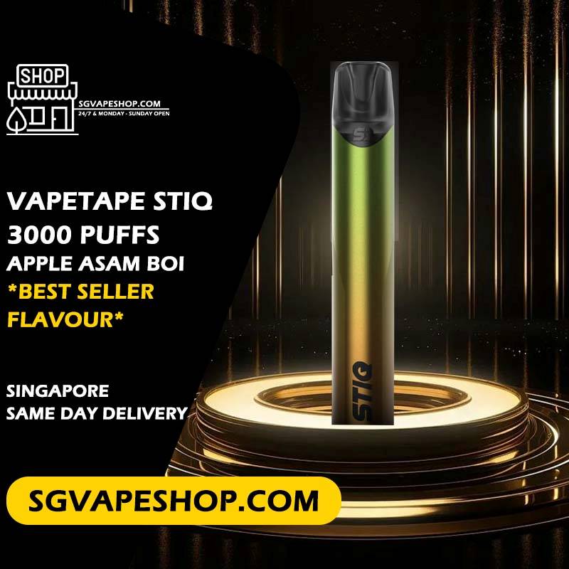 Vapetape Stiq 3000 Disposable Flavour - Apple Asam Boi