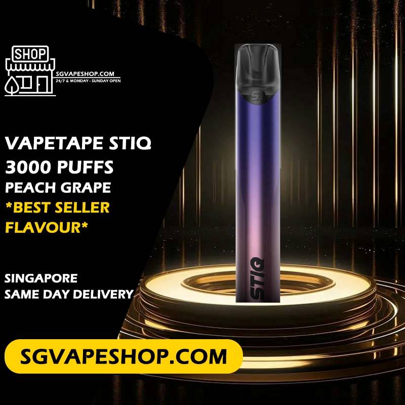 Vapetape Stiq 3000 Disposable Flavour - Peach Grape