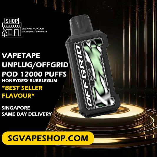 Vapetape Unplug Offgrid 12000 Disposable Vape Flavours – Honeydew Bubblegum