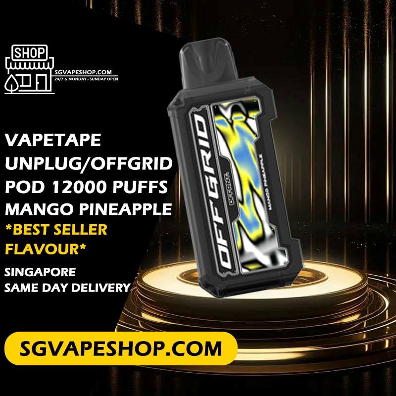 Vapetape Unplug Offgrid 12000 Disposable Vape Flavours – Mango Pineapple