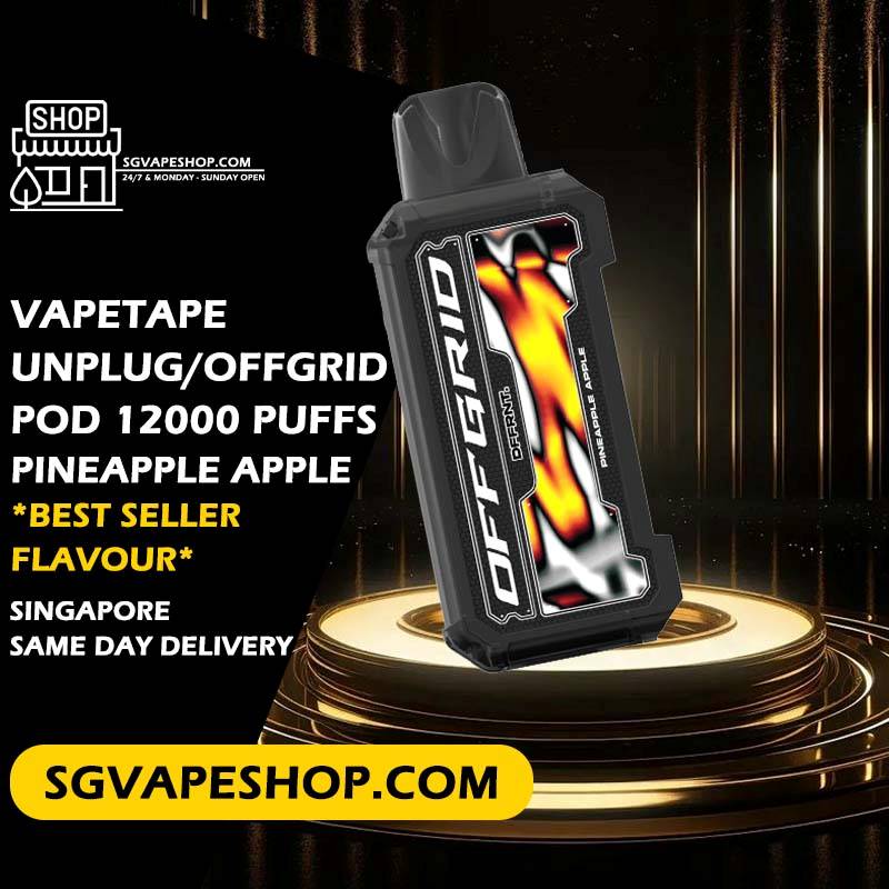 Vapetape Unplug Offgrid 12000 Disposable Vape Flavours – Pineapple Apple