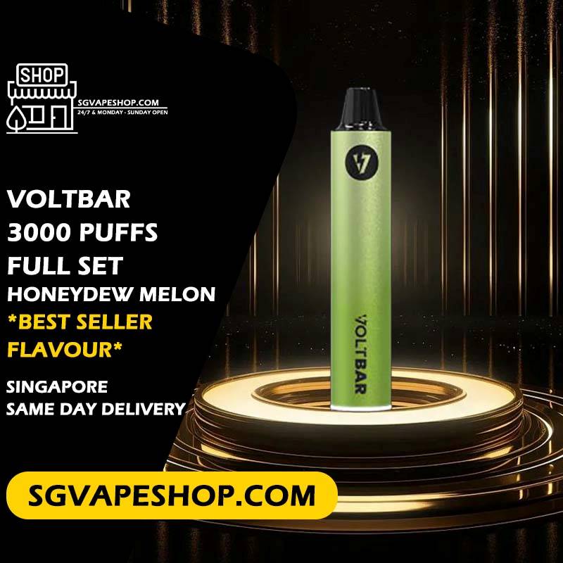 Voltbar 3000 Disposable Starter kit full set Flavour in SG VAPE SHOP Singapore - Honeydew Melon