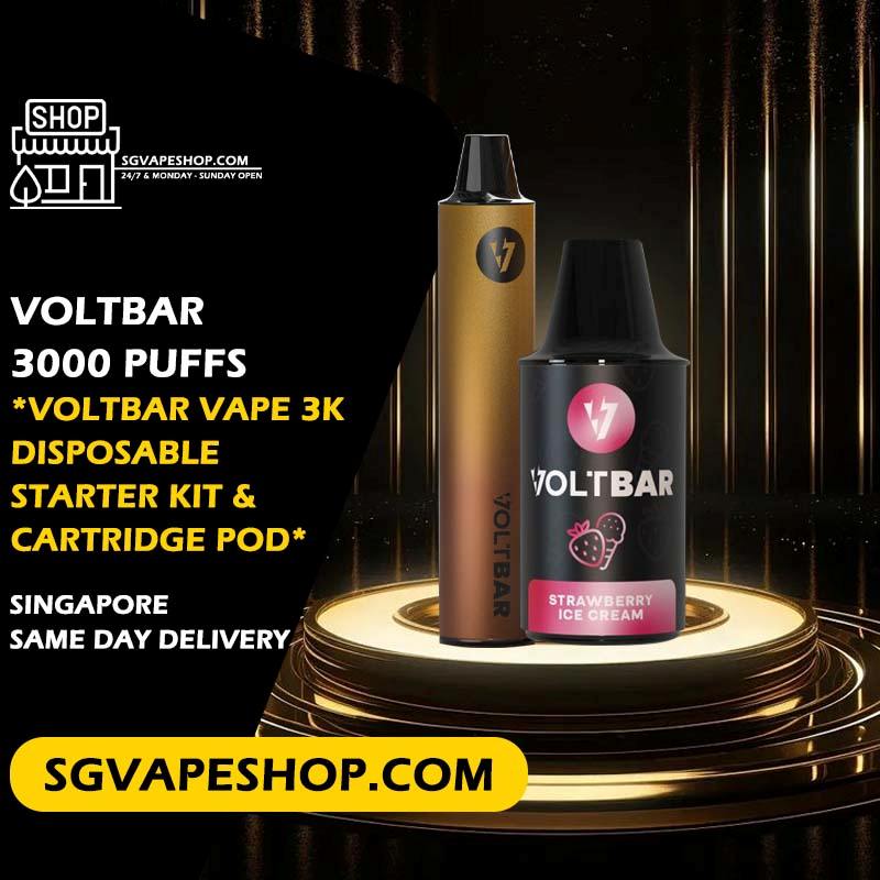 Voltbar 3000 Disposable Starter kit full set and Cartridge Prefilled Pod in stock Singapore G VAPE SHOP