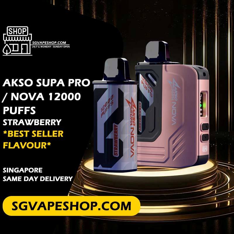 Akso Supa Pro / Nova 12000 Disposable Flavour - Strawberry